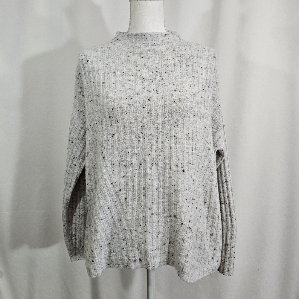 Old Navy grey ribbed mock turtleneck sweater women's size medium